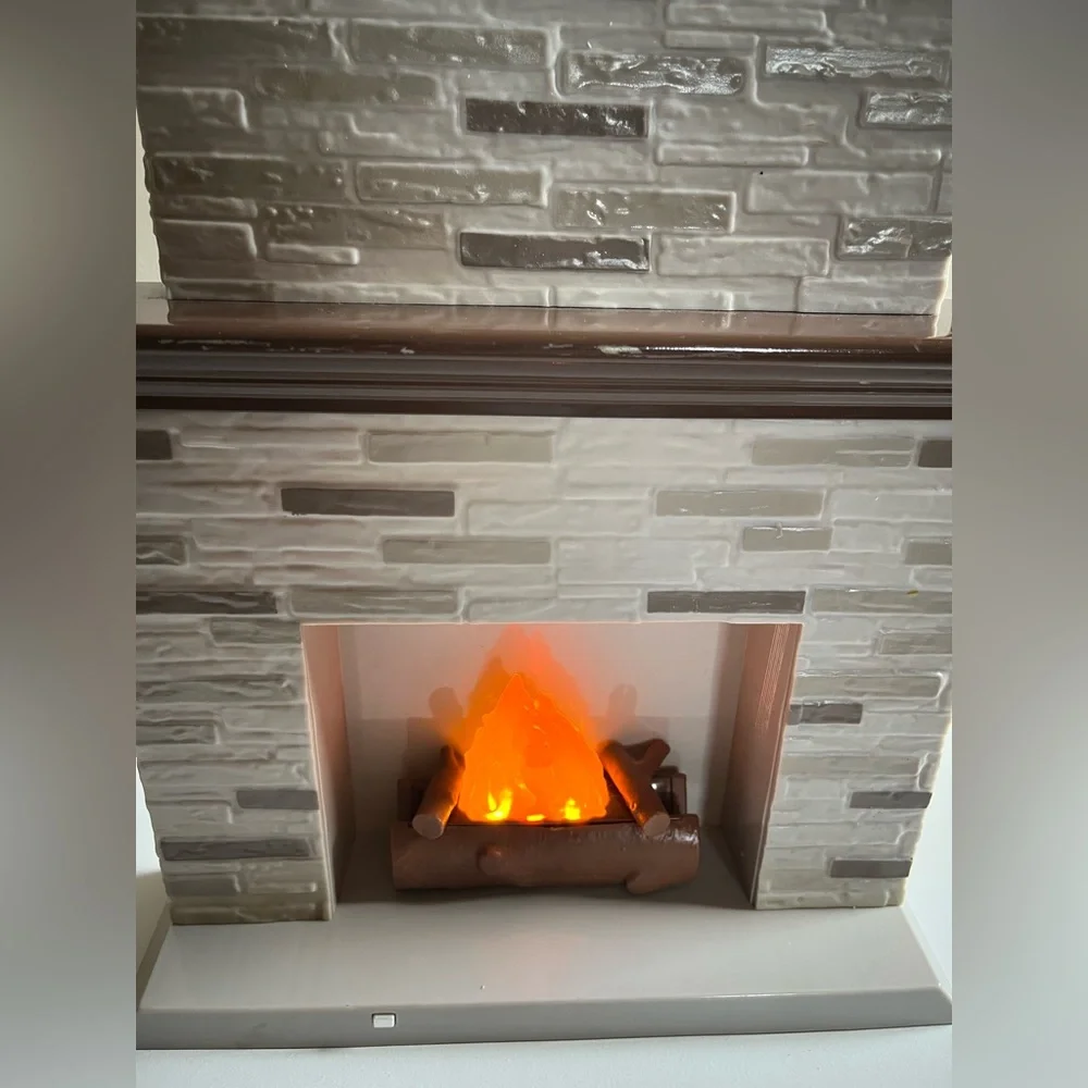Our Generation Fireplace w/mantle working lights & sounds Doll accessory Holiday